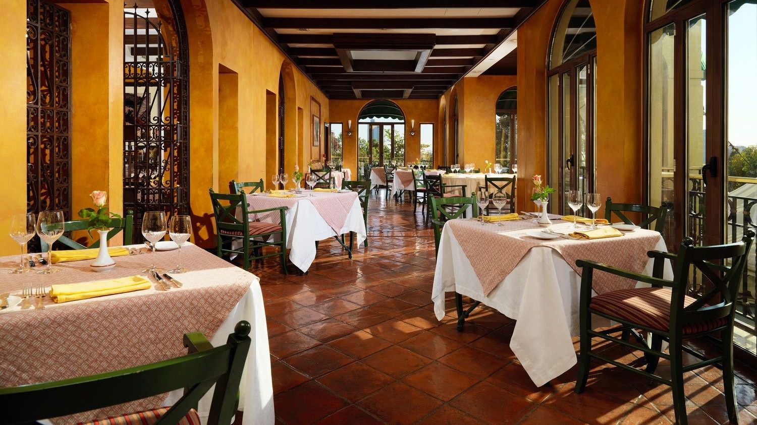 Stagioni Restaurant Interior with tables set and ready for service